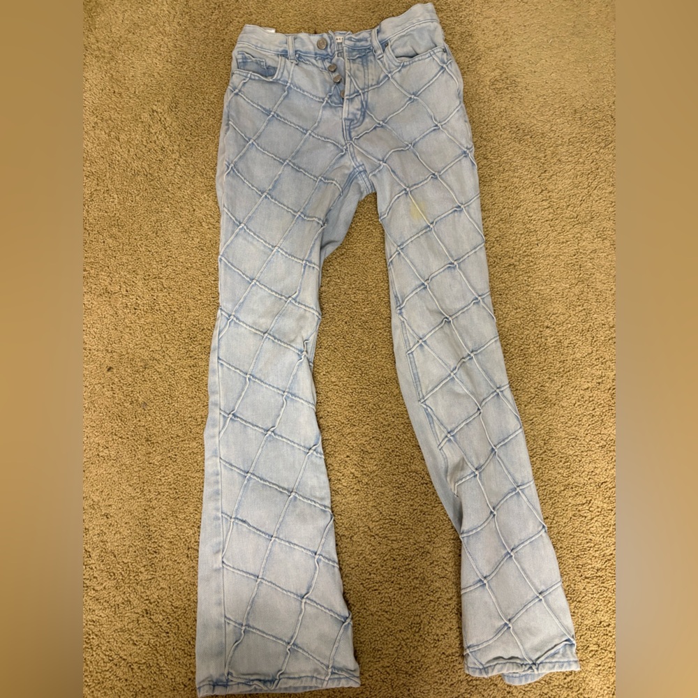 PacSun Light Blue Quilted Pattern Jeans